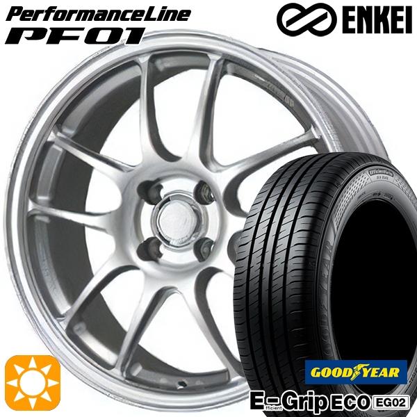 グッドイヤー（GOODYEAR） サマータイヤ ホイール4本セット 185/55R16インチ 4H100 ENKEI エンケイ パフォーマンス ...