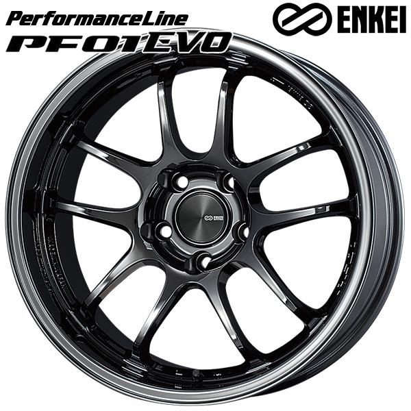 ENKEI エンケイ パフォーマンスライン PF01 EVO 17インチ 9.0J 5H114.3 +22 SBK アルミホイール単品 4本セット 送料無料｜mauto