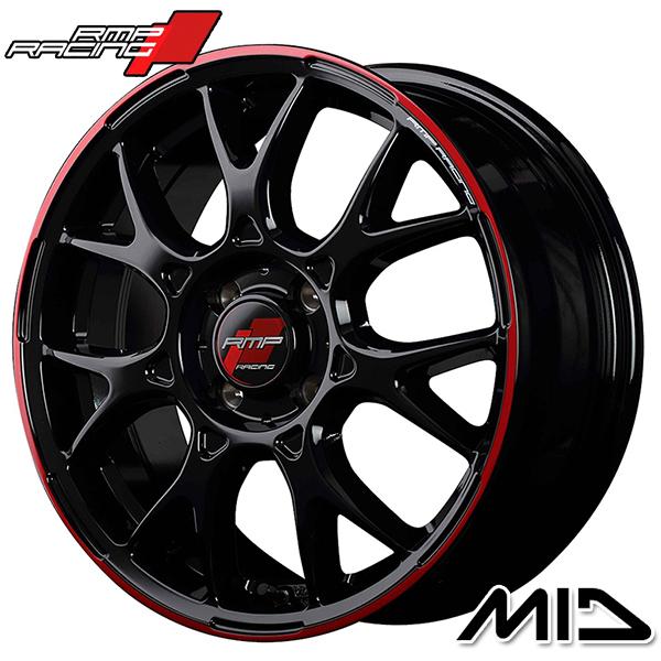 2月27日最大16倍 サマータイヤ ホイール4本セット 195/55R16インチ 4H100 MID RMP RACING R27 BK ウィンラン R330