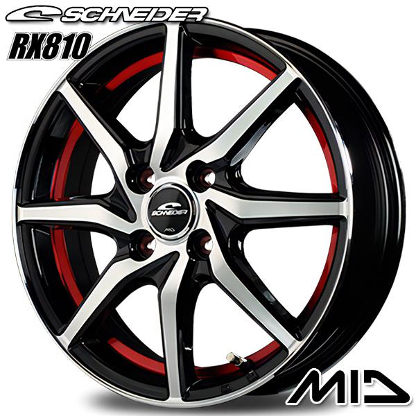 サマータイヤ ホイールセット 145/80R12 80/78N 4H100 MID RX810 RED バン用 ダンロップ グラントレック TG4