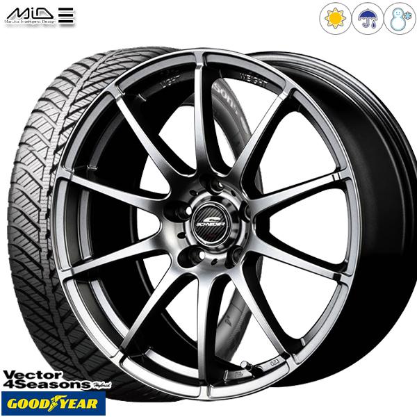 グッドイヤー - 225/50R18in ベクトル フォーシーズンズ 5H114.3 オールシーズンタイヤホイール4本仕かける MID スタッグ MG