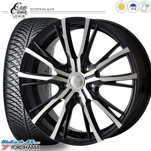 225/60R17インチ ヨコハマ ブルーアース 4S AW21 5H114.3 オールシーズンタイヤホイール4本セット ルイス W05 BP