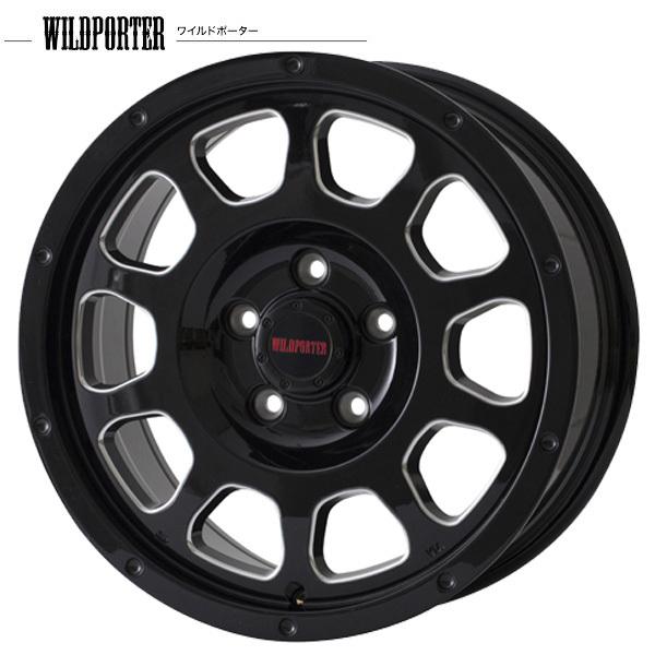 17インチ 7.5J 5H114.3 +35 アルミホイール単品 4本セット トレジャーワン ワイルドポーター クロステン ブラックサイドミーリング