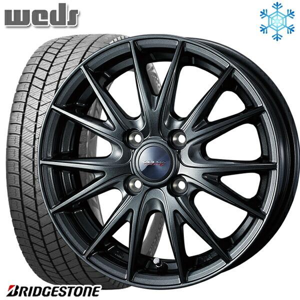 155/80R13インチ ブリヂストン ブリザック VRX3 4H100 スタッドレスタイヤホイール4本セット Weds ヴェルヴァ スポルト2