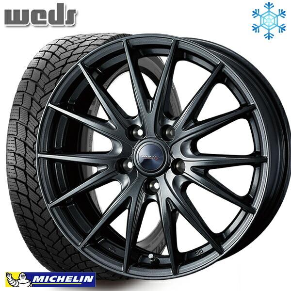 225/45R18インチ ミシュラン エックスアイス スノー X-ICE SNOW 5H114.3 スタッドレスタイヤホイール4本セット Weds ヴェルヴァ スポルト2