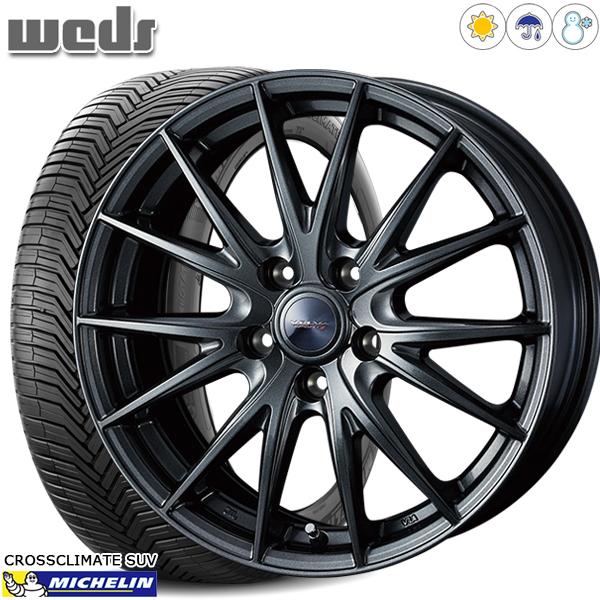2月11日最大16倍 235/50R18インチ ミシュラン クロスクライメート SUV 5H114.3 オールシーズンタイヤホイール4本セット Weds ヴェルヴァ スポルト2