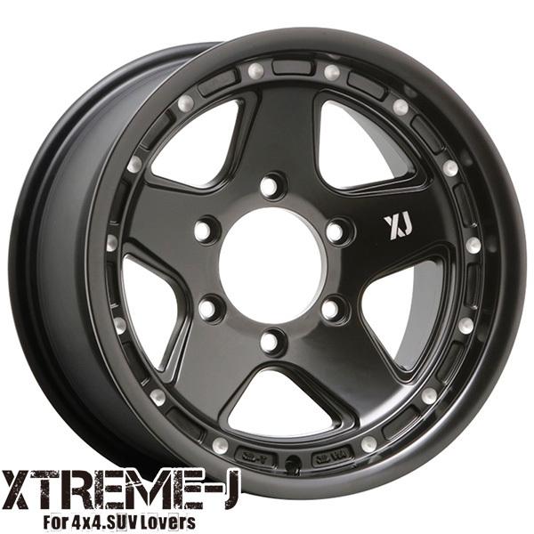 MLJ - エクストリームJ XJ05 サテンブラックミルド 16in 8.0J 6H139.7 -25 軽銀車輪単品 1本 4本以上貨物輸送無料