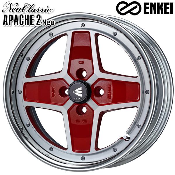 ENKEI エンケイ アパッチ2 ネオ APACHE2 Neo (Hi Disk) 17インチ 9.0J 4H100 -10-45 マシニングレッド アルミホイール単品 4本セット 送料無料