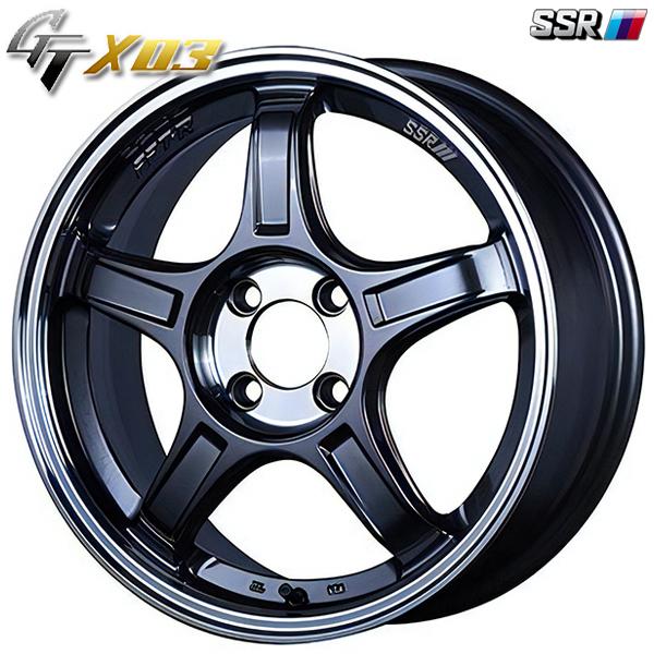 SSR - GTX03 15in 5.0J 4H100 +45 鵞鳥メタ/スモーククリア 軽銀車輪単品 1本 4本以上貨物輸送無料