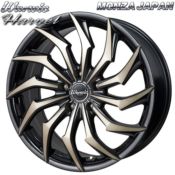 MONZA ワーウィック ハーベル 18インチ 7.0J 5H114.3 +48 ブラック/ブラッククリアポリッシュ アルミホイール単品 1本 4本以上送料無料