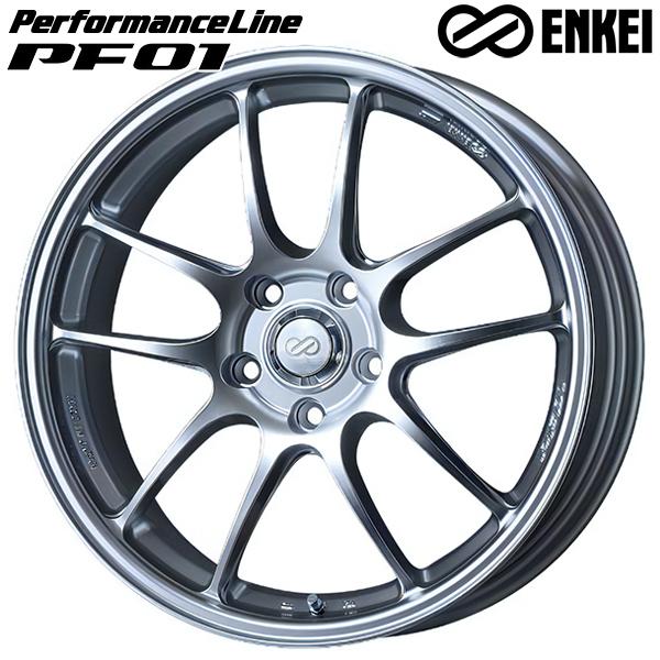ウィンラン - 炎節タイア 銀輪4本仕かける 215/40R18in 5H100 ENKEI エンケイ 演戯生産ライン PF01 SS R330