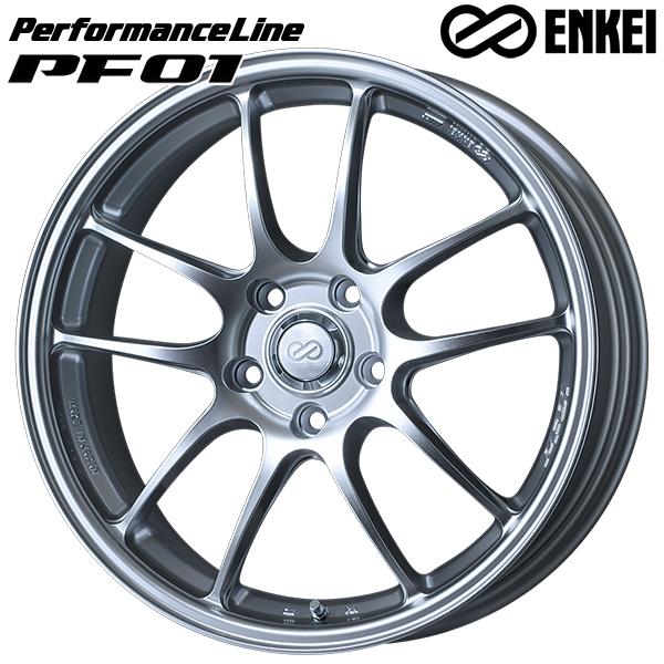 ENKEI エンケイ パフォーマンスライン PF01 18インチ 8.0J 5H114.3 +45 スパークルシルバー アルミホイール単品 4本セット 送料無料