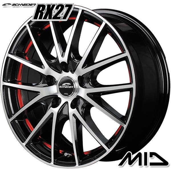 3月17日最大15倍 サマータイヤ ホイール4本セット 215/50R17インチ 5H114 MID シュナイダー RX27 RED ニットー NITTO NT555G2