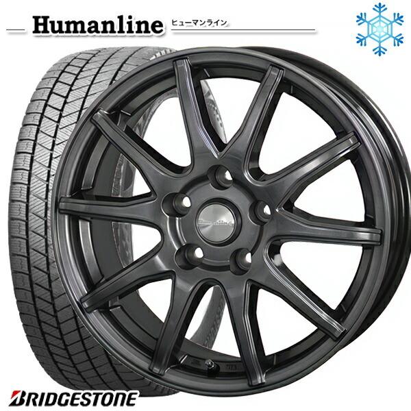 215/55R17インチ ブリヂストン ブリザック VRX3 5H114.3 スタッドレスタイヤホイールセット ヒューマンライン S15