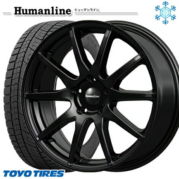 205/55R16インチ TOYO OBSERVE GIZ2 トーヨー オブザーブ ギズ2 5H100 スタッドレスタイヤホイールセット ヒューマンライン S15 BK