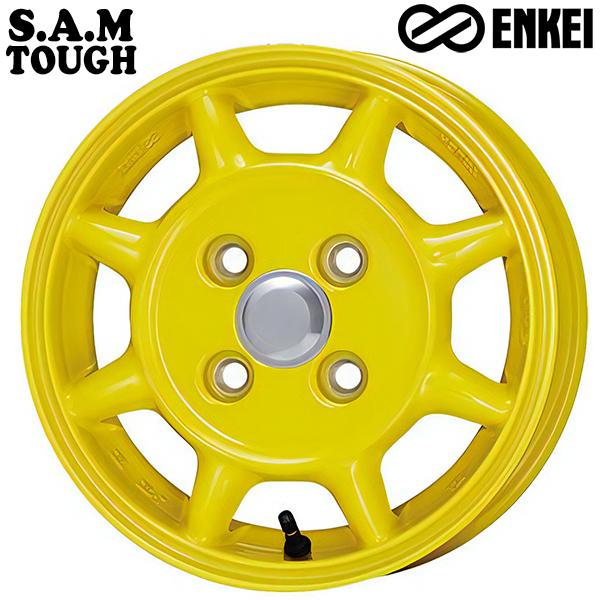 サマータイヤ ホイール4本セット 155/65R14インチ 4H100 ENKEI S.A.M TOUGH サム タフ イエロー ヨコハマ S306
