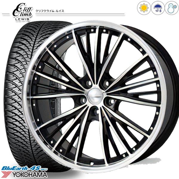 225/60R17インチ ヨコハマ ブルーアース 4S AW21 5H100 オールシーズンタイヤホイール4本セット ルイス SC025