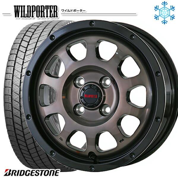 175/60R16インチ ブリヂストン ブリザック VRX3 4H100 スタッドレスタイヤホイールセット ワイルドポーター クロステン BC