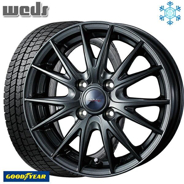 ハスラー 165/60R15インチ グッドイヤー アイスナビ8 ICE NAVI8 4H100 スタッドレスタイヤホイールセット Weds ヴェルヴァ スポルト2