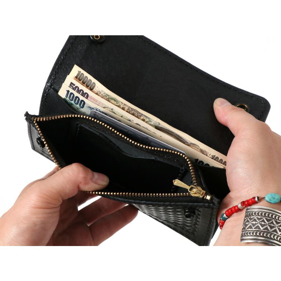 AKER エイカー 財布 レザーウォレット メンズ バスケットウィーブ WALLET BW 本革 ブラス クロムメッキ アメリカ製｜mavazishopping｜10