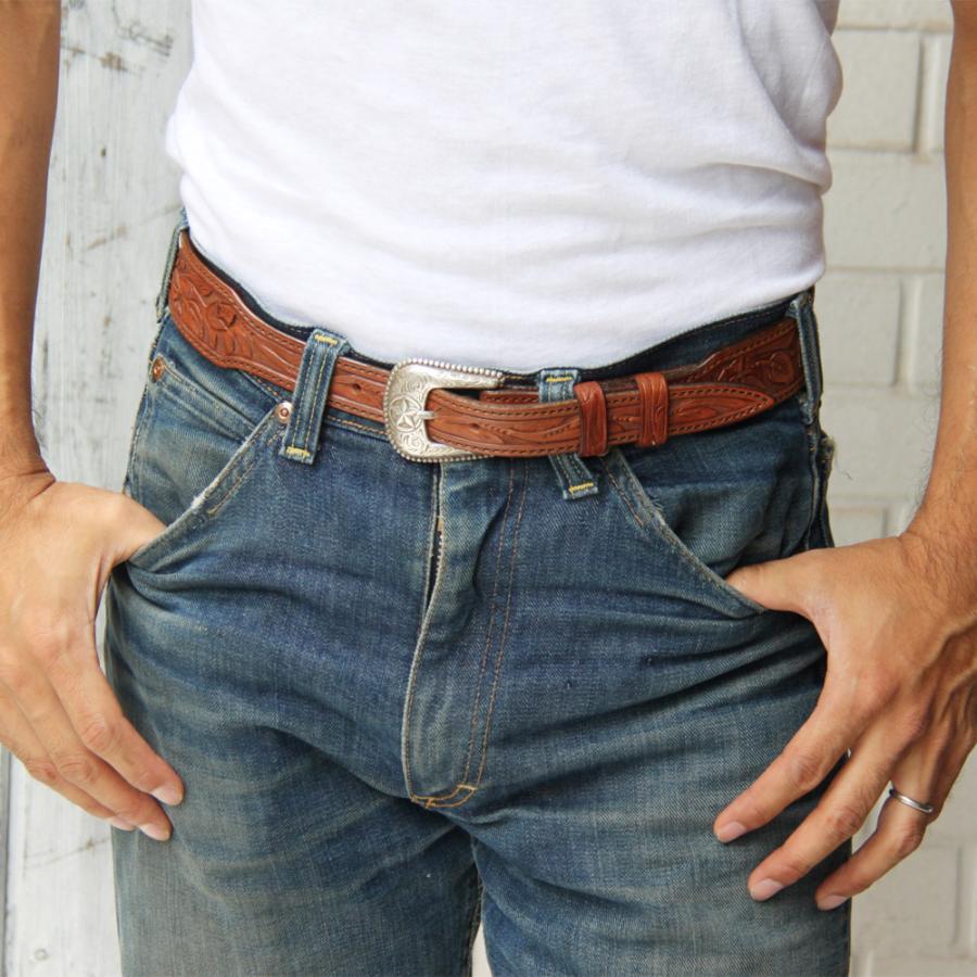 Alfonso of Hollywood Leather 幅3.8cm レザーベルト メンズ 牛革 本革