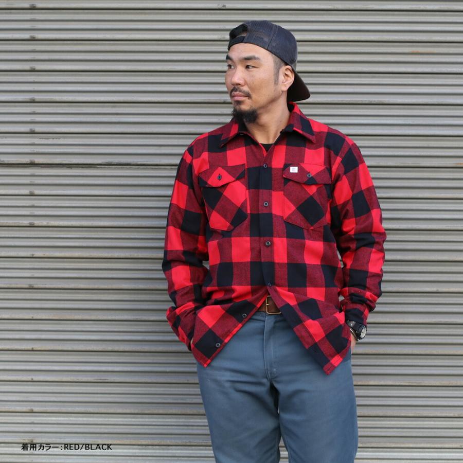 日本製】 SUFFER MINDED XLネルシャツ メンズ 男 ビッグ 赤