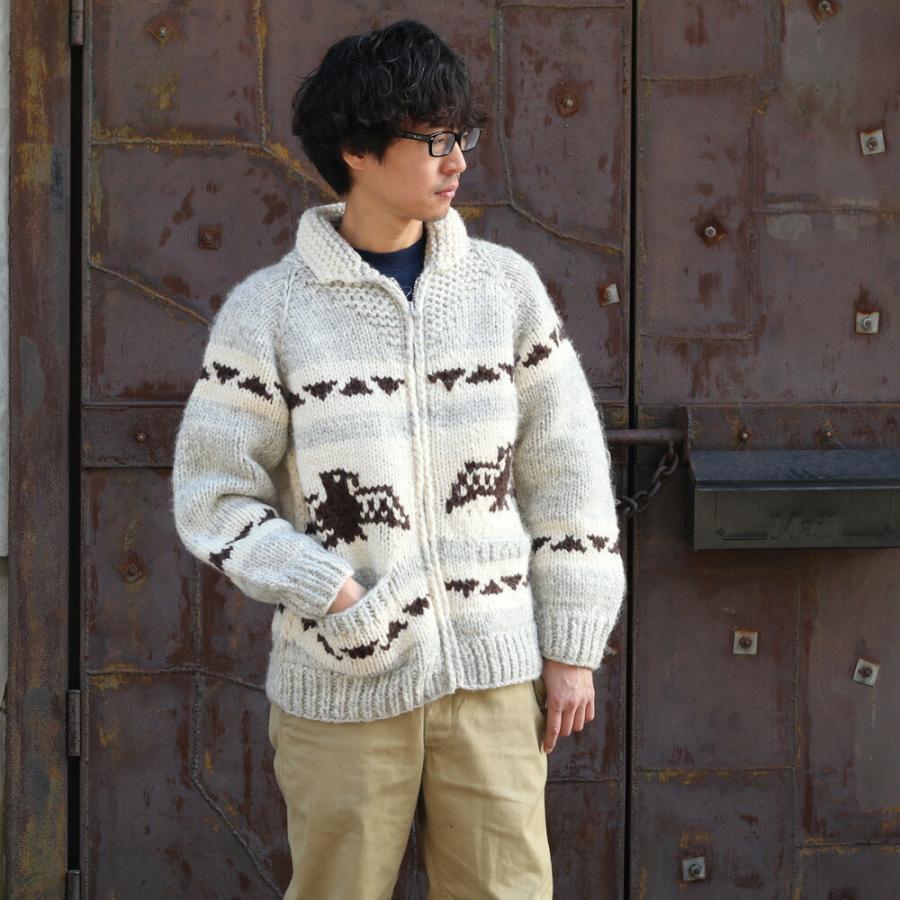 カナタ　ノルディック　カウチンセーター　ジップアップ　ピュアウール100% カーディガン カウチンニット ジップアップ 長袖 ノルディック柄