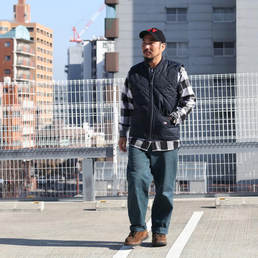 【Dickies】キルティングダウンベスト XL Dickies ディッキーズ ワーク ベスト 中綿 メンズ 中綿ベスト