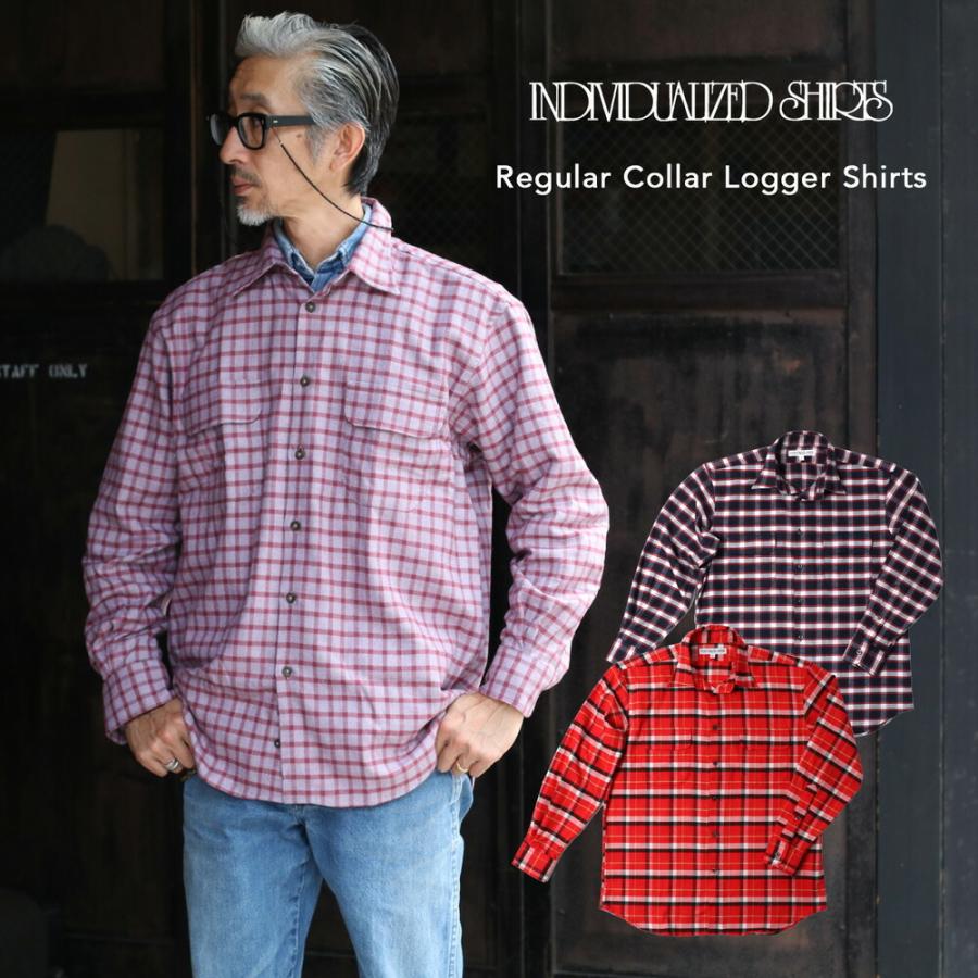 INDIVIDUALIZED SHIRTS レギュラーカラーロガーシャツ Regular Collar 