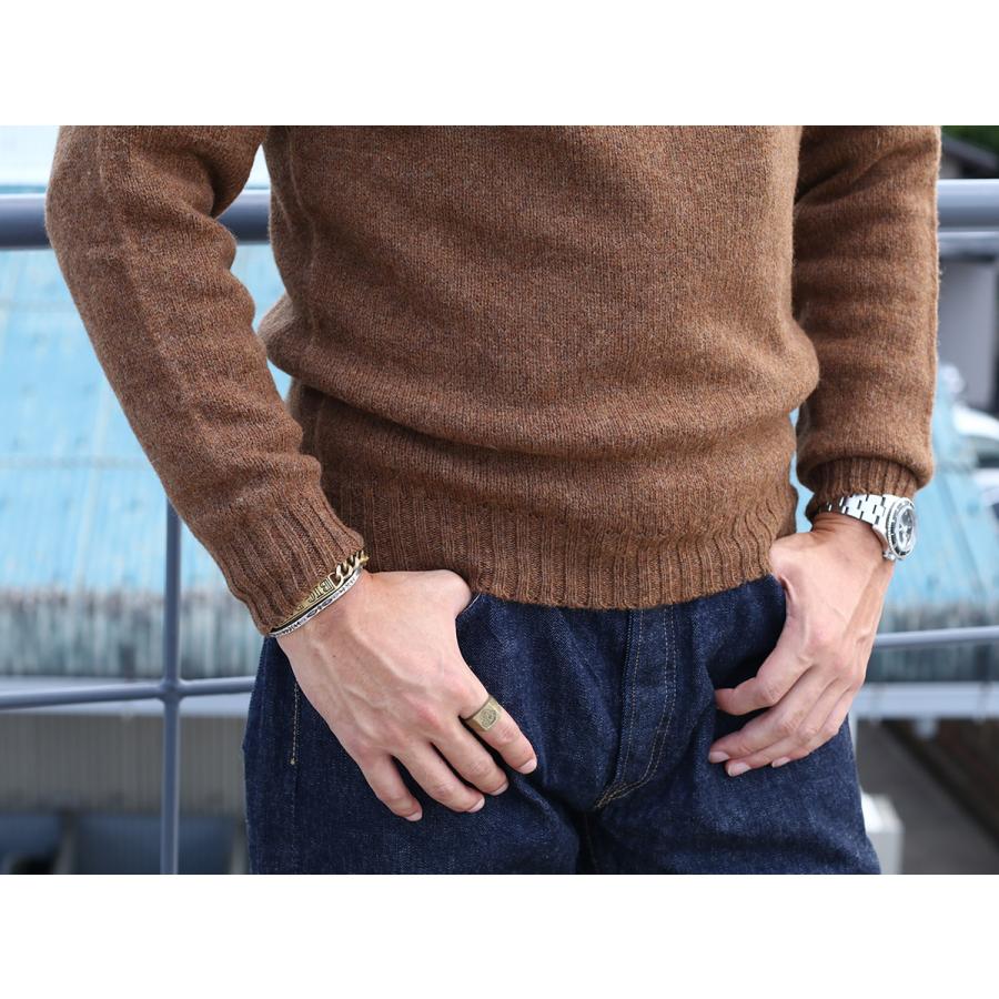 希少 インバーアラン 1A 生成り スコットランド製 ハンドニット 茶タグ INVERALLAN（インバーアラン） Authentic Shetland Sweater