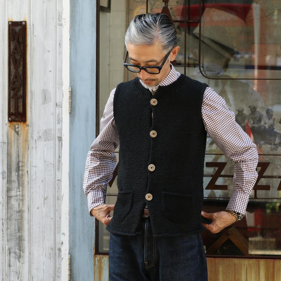 INVERALLAN インバーアラン ベスト デニムヤーン コットンニット INVERALLAN インバーアラン ベスト デニムヤーン コットンニット