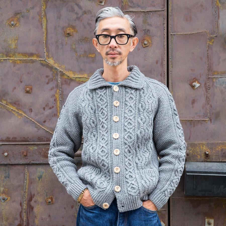 インバーアラン 茶タグ スコットランド製3A Lumber Cardigan-