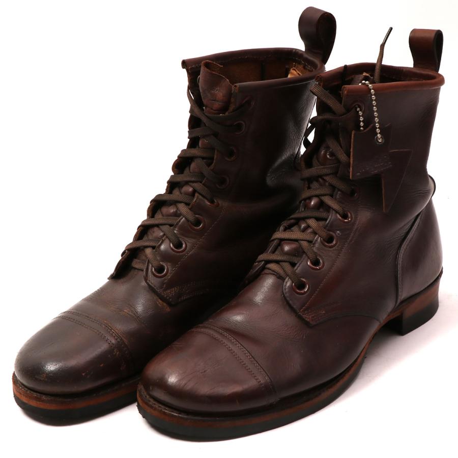 KUSTOMSTYLE レザーワークブーツ US9 27cm ダークブラウン KUSTOMSTYLE レザーワークブーツ US9 27cm ブラウン IrregulaR イ
