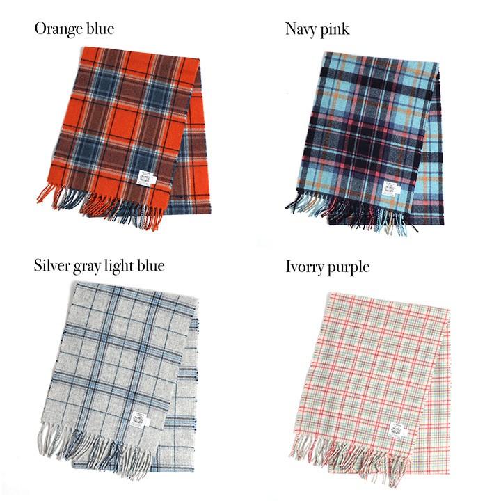 JC Rennie ラムズウール チェックマフラー スコットランド製 : MAVAZI