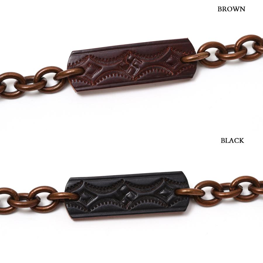 J.O.B Leather Stamp Chain Bracelet スタンプチェーンブレスレット ID