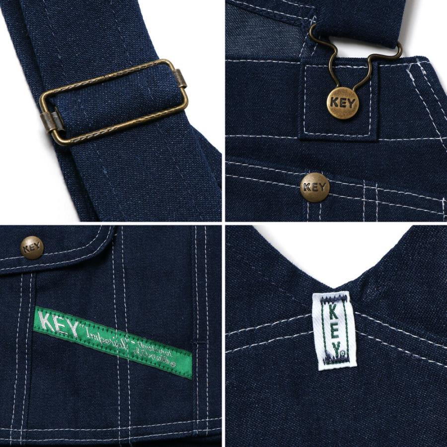 【裾上げ無料】KEY INDUSTRIES,INC. デニムオーバーオール 273 キー インダストリーズ インク Denim Overall 12oz Overall サロペット  ノンウォッシュ｜mavazishopping｜16