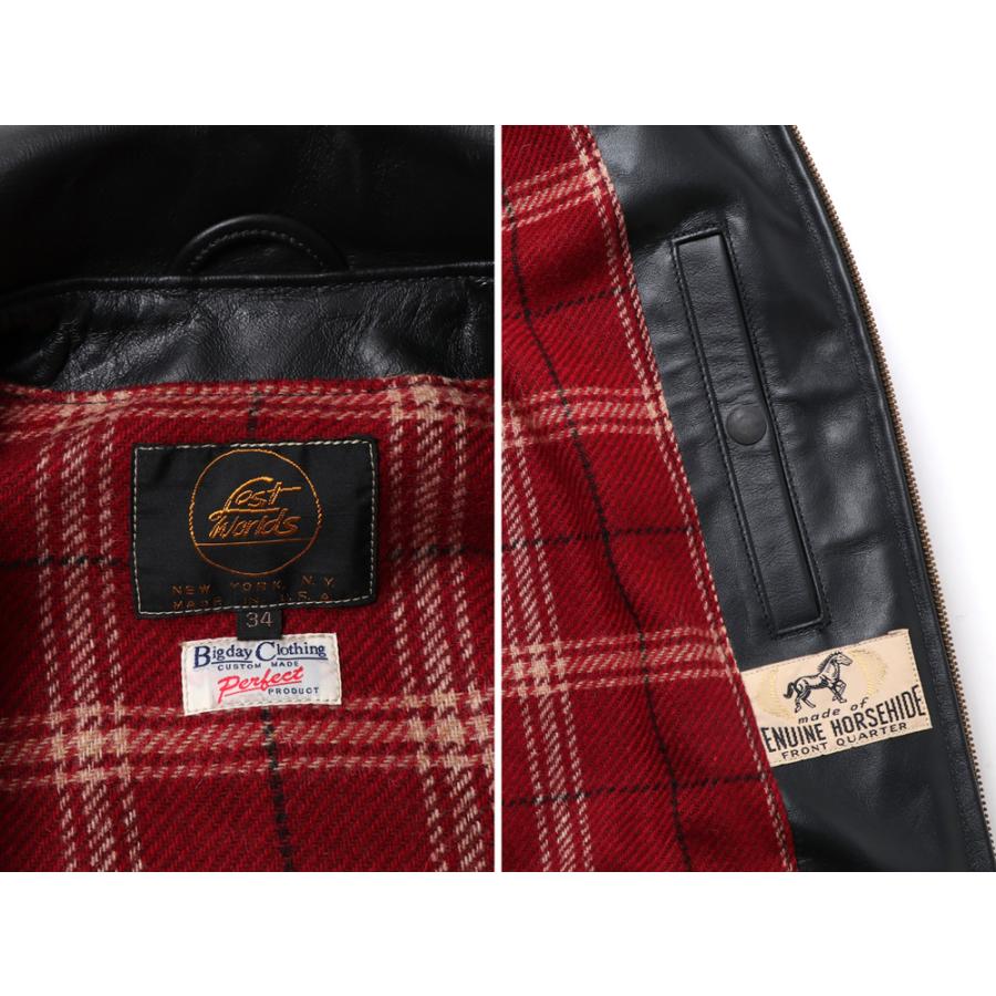 レザージャケット ロストワールド LOST WORLDS × BIGDAY ロストワールド×ビッグデイ ダブルネーム ホース