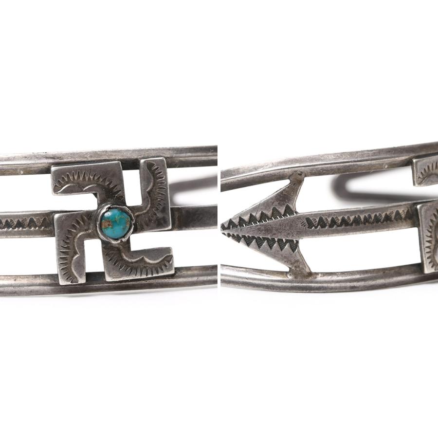 NAVAJO（ナバホ） 1930's Vintage 卍 ＆ Arrow Coin Silver Bangle
