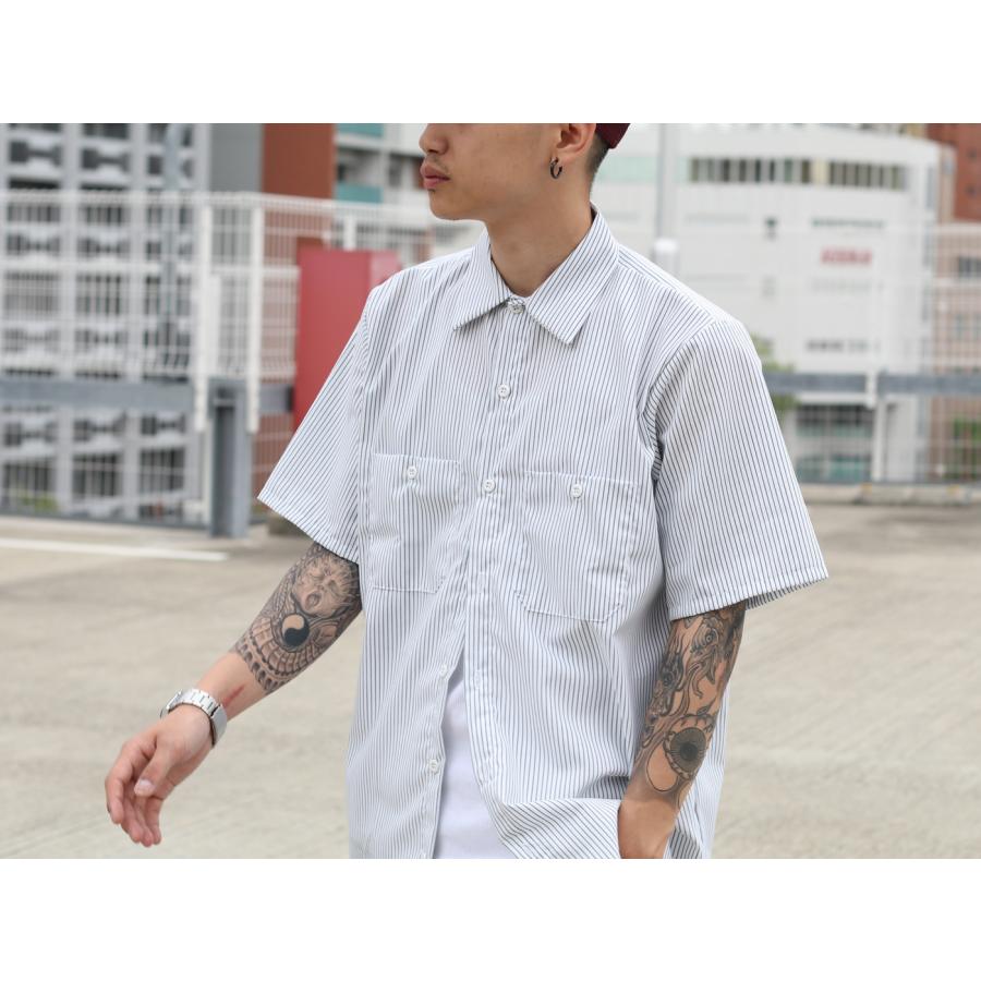 ホワイト/レッド ストライプ 長袖Tシャツ M shinseitech_g-nsroc140