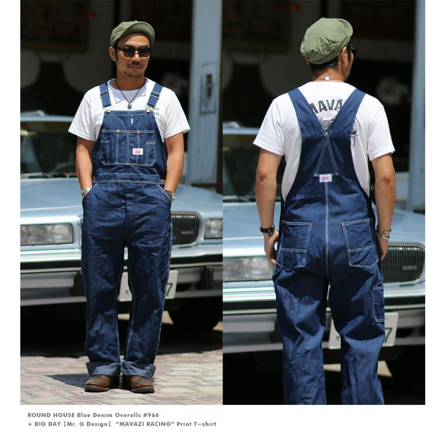 裾上げ無料 ROUND HOUSE 966 デニム オーバーオール ラウンド