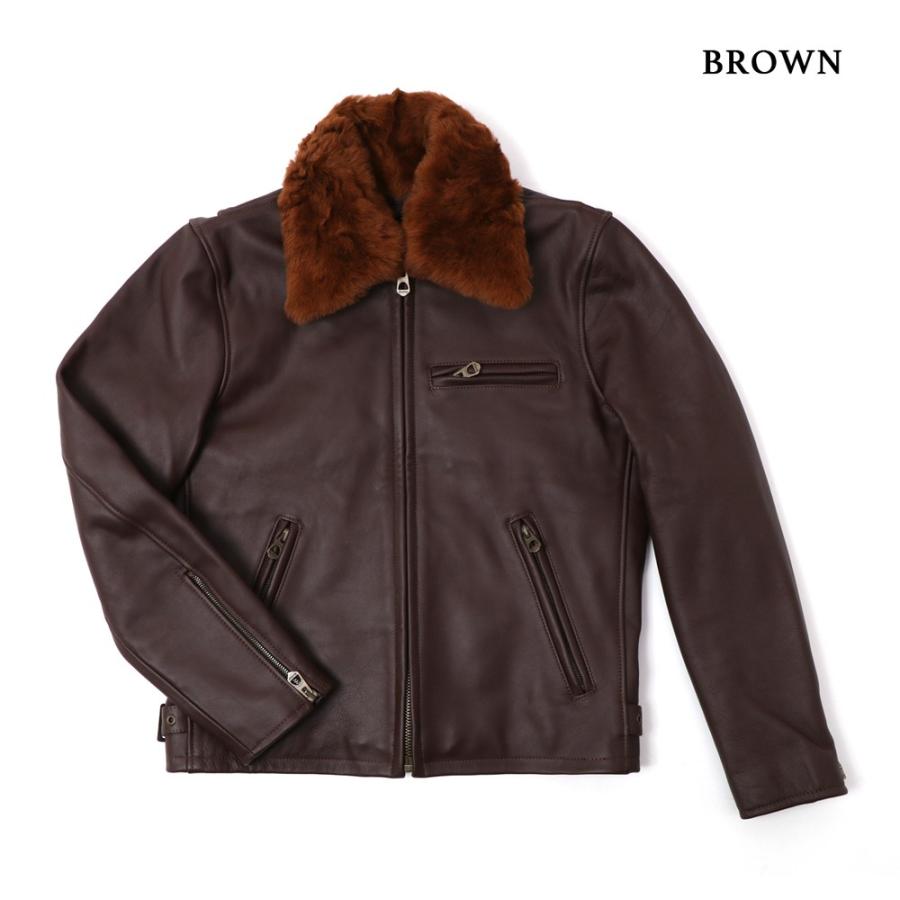 SHANGRI-LA HERITAGE シャングリラ ヘリテージ ファーカラー VARENNE  レザージャケット BLACK BROWN 全2色 MADE IN ITALYの画像