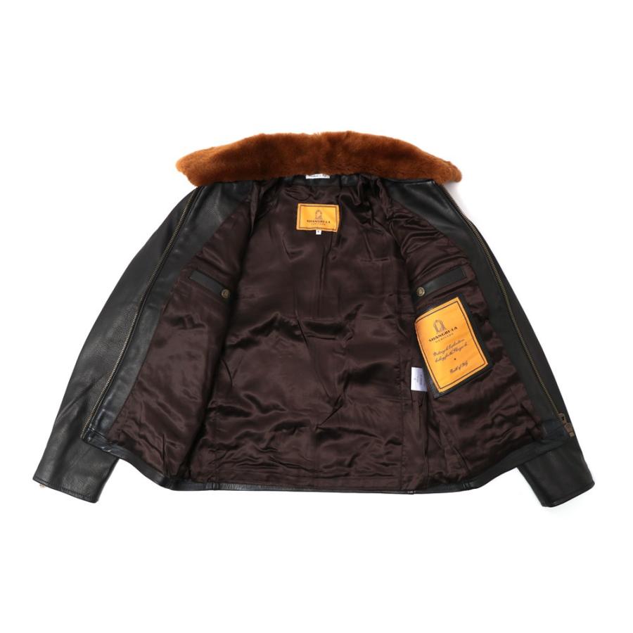 SHANGRI-LA HERITAGE シャングリラ ヘリテージ ファーカラー VARENNE  レザージャケット BLACK BROWN 全2色 MADE IN ITALYの画像