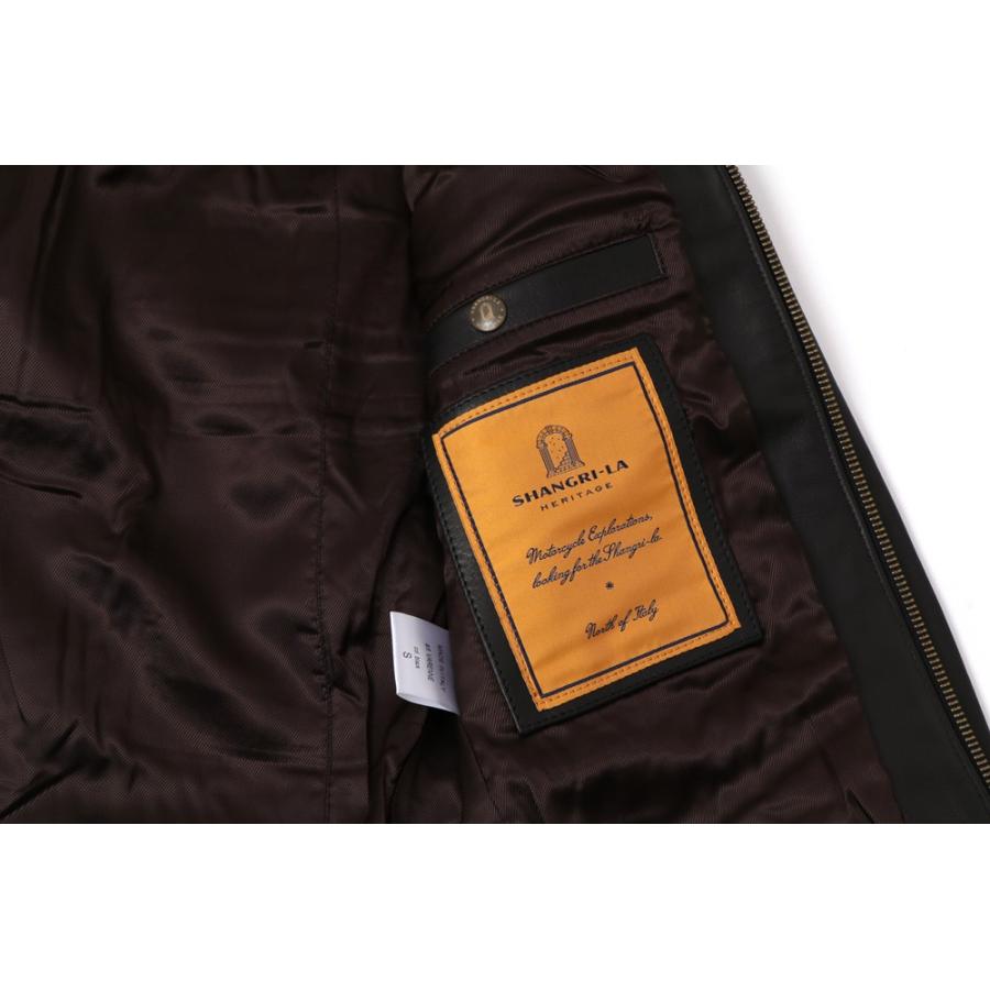 SHANGRI-LA HERITAGE シャングリラ ヘリテージ ファーカラー VARENNE  レザージャケット BLACK BROWN 全2色 MADE IN ITALYの画像