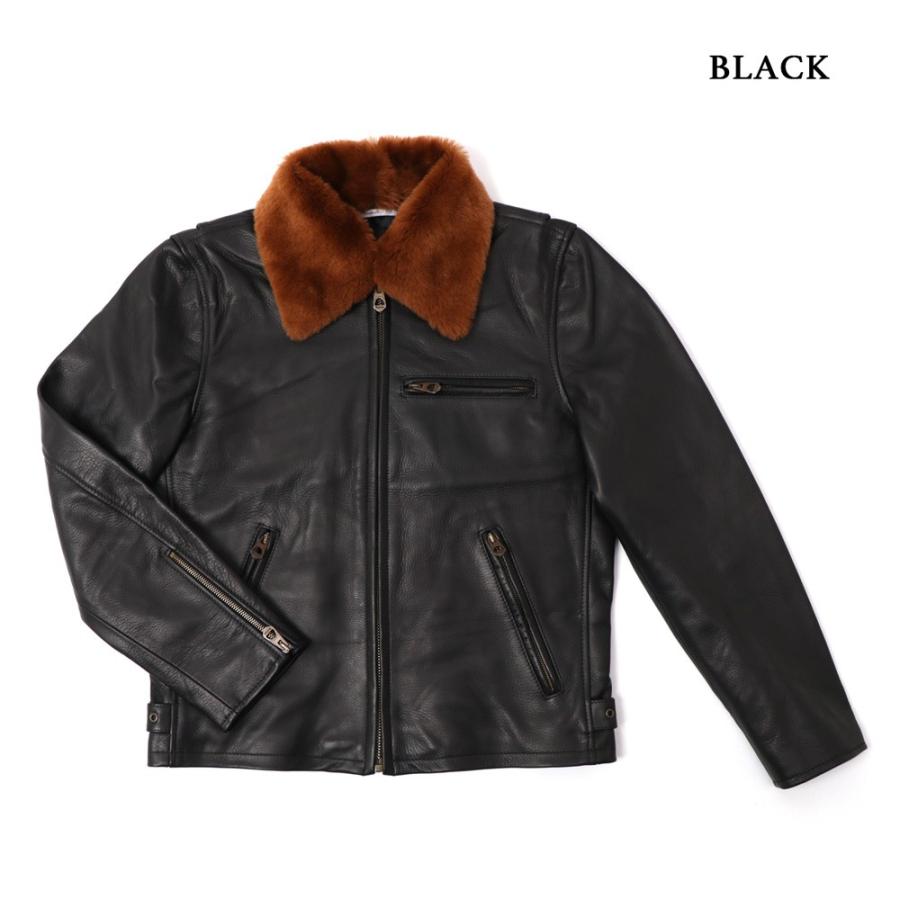 SHANGRI-LA HERITAGE シャングリラ ヘリテージ ファーカラー VARENNE  レザージャケット BLACK BROWN 全2色 MADE IN ITALYの画像
