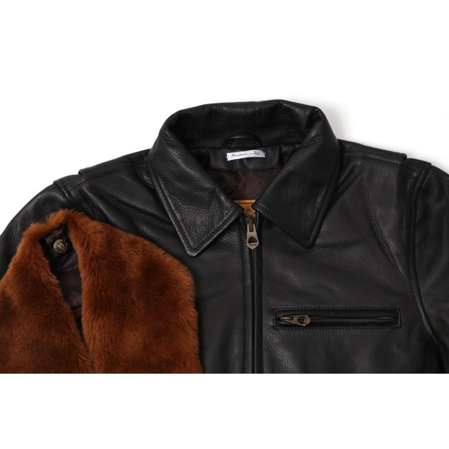 SHANGRI-LA HERITAGE シャングリラ ヘリテージ ファーカラー VARENNE  レザージャケット BLACK BROWN 全2色 MADE IN ITALYの画像
