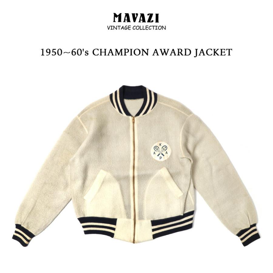1950~60's CHAMPION AWARD JACKET チャンピオン アワードジャケット スタジアムジャケット スタジャン カレッジジャケット  メンズ ジャケット WHITE ホワイト : vintagejacket003 : MAVAZI(IMPORT CLOTHING) - 通販 -