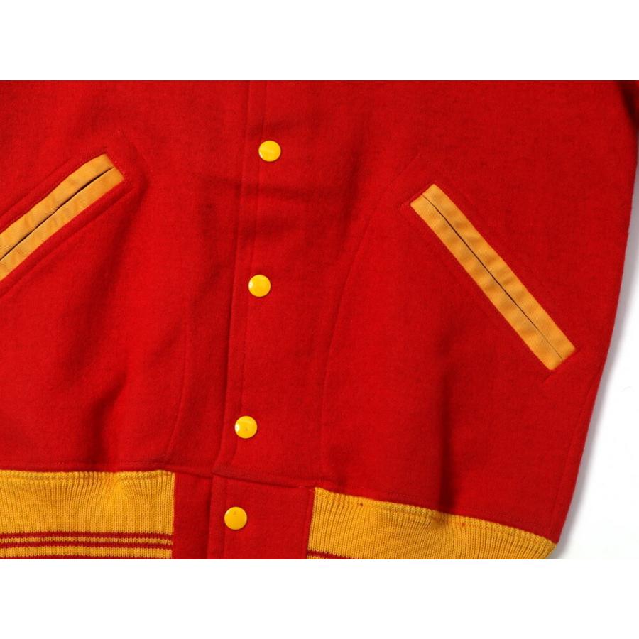 1950's USMC WARM UP ATHLETIC JACKET アワードジャケット スタジアムジャケット スタジャン カレッジジャケット メンズ ジャケット RED レッド 赤
