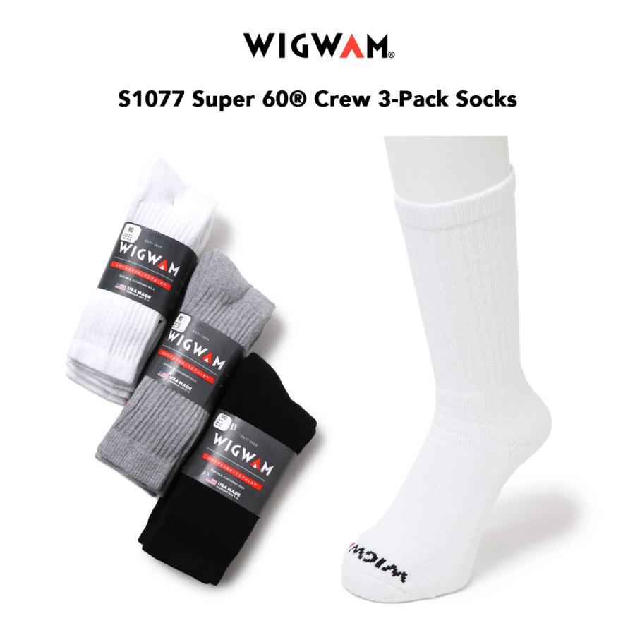 WIGWAM ウィグワム S1077 Super 60 Crew 3-Pack Socks Midweight