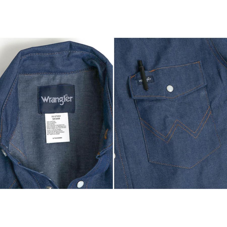 Wrangler（ラングラー） デニムシャツ ウエスタンシャツ 長袖シャツ