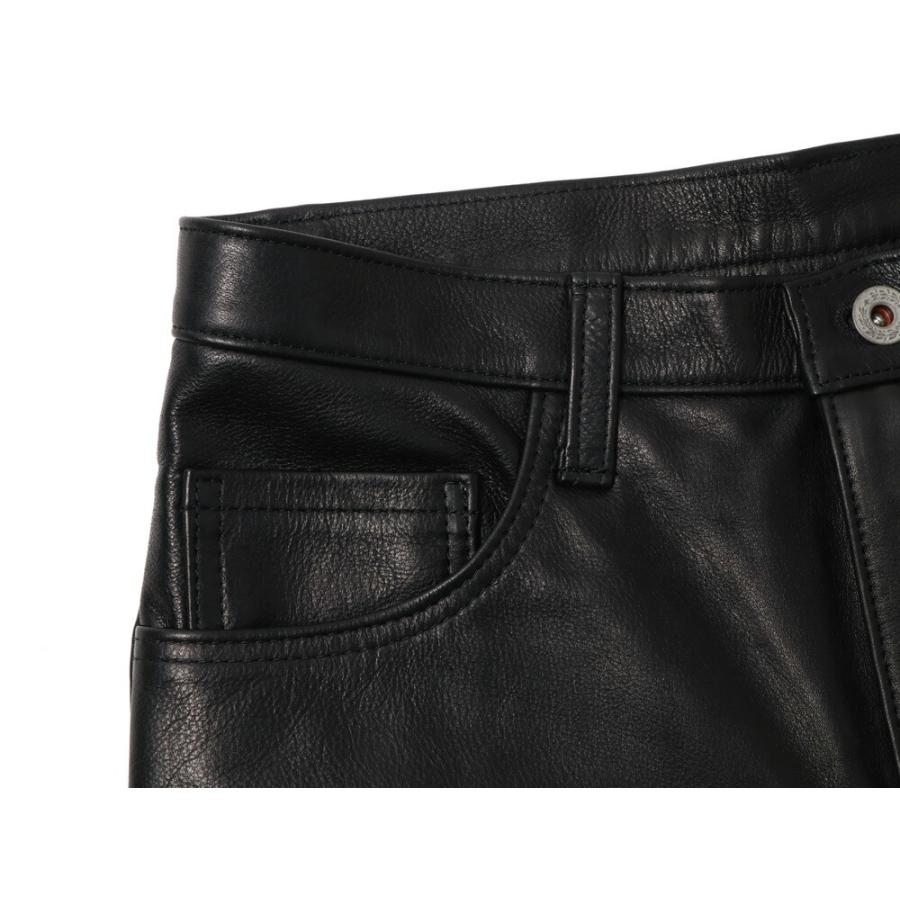 Y'2 LEATHER  ワイツーレザー STEER OIL LEATHER PANTS STRAIGHT W30「SP-06」 ステアオイル レザーパンツ ストレート 革パン 本革 革  メンズ 日本製 黒 BLACK｜mavazishopping｜08